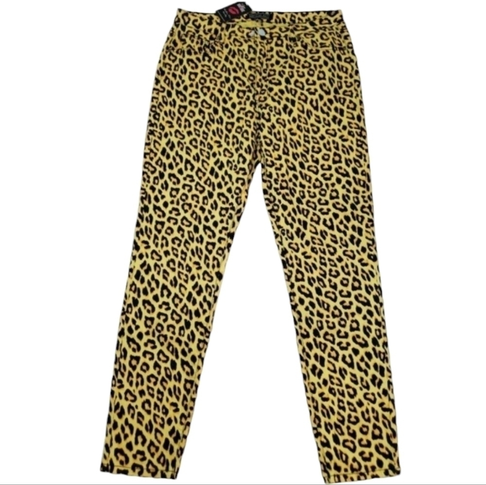 American Bazi ~Woman Plus Sz.3X~Yellow/Black Animal Print Pants Cotton Blend NWT